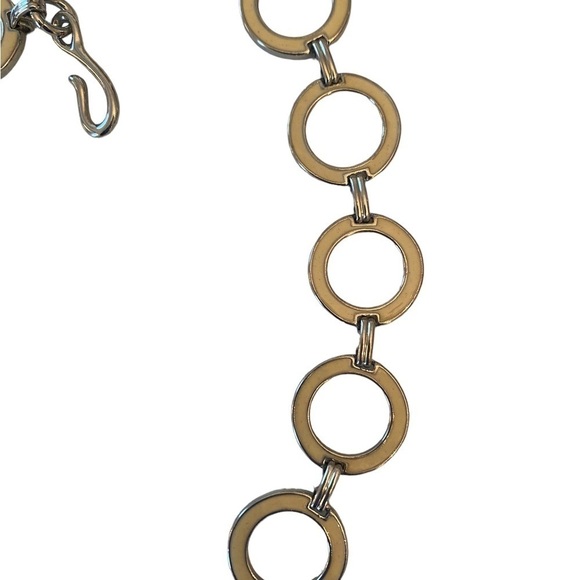 Vintage Y2K Silvertone Round Chain Belt - Picture 4 of 4